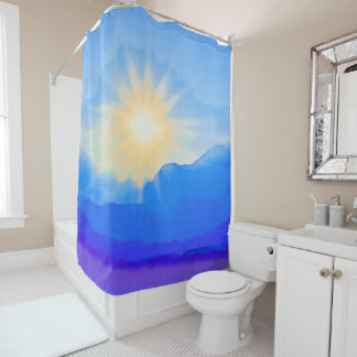 Watercolor Sunrise  Shower Curtain