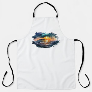 Watercolor Sunset Apron