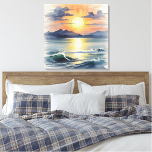 Watercolor Sunset Canvas Print