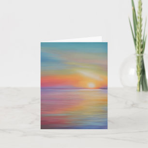 Watercolor sunset customisable card