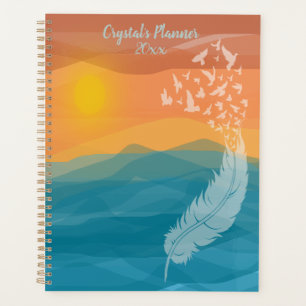 Watercolor Sunset Over Ocean Birds of a Feather Planner