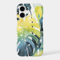 Watercolor Sunset Palm Tree Leaves