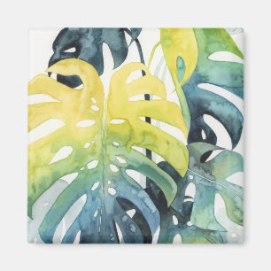 Watercolor Sunset Palm Tree Leaves Magnet