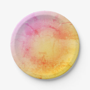 Watercolor Sunset Paper Plate