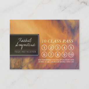 Watercolor Sunset YOGA 10 Class Pass Appointment Card