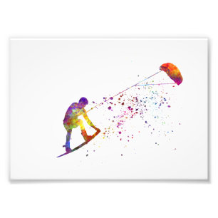 watercolor surfer photo print