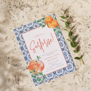 Watercolor Surprise Any Year Spritz  Birthday Invitation