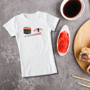 Watercolor Sushi And Chopsticks T-Shirt