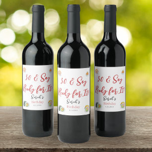 Watercolor Sushi and Sashimi Any Age Birthday Wine Label