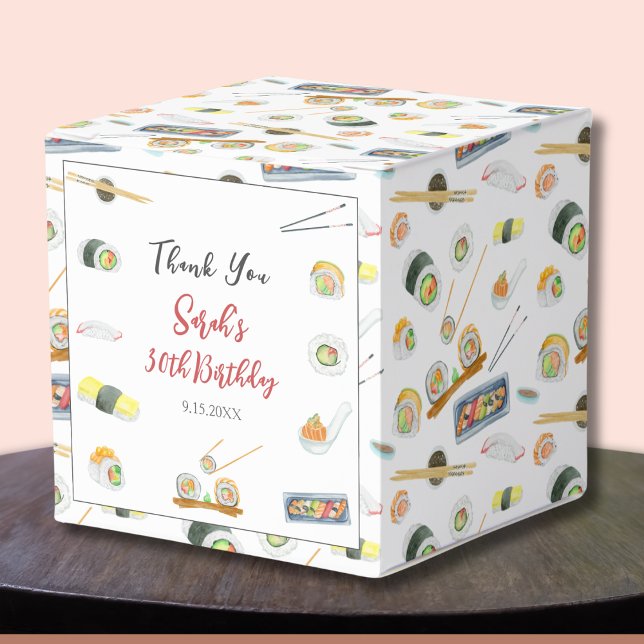 Watercolor Sushi and Sashimi Thank You Favour Box (Creator Uploaded)