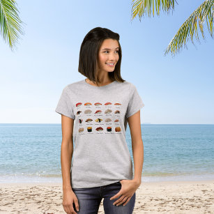 Watercolor Sushi Chart  T-Shirt