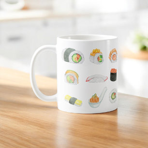 Watercolor Sushi Rolls Coffee Mug