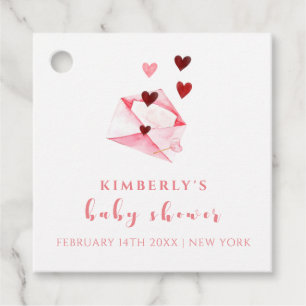 Watercolor Sweet Heart Letter Baby Shower Favour Tags
