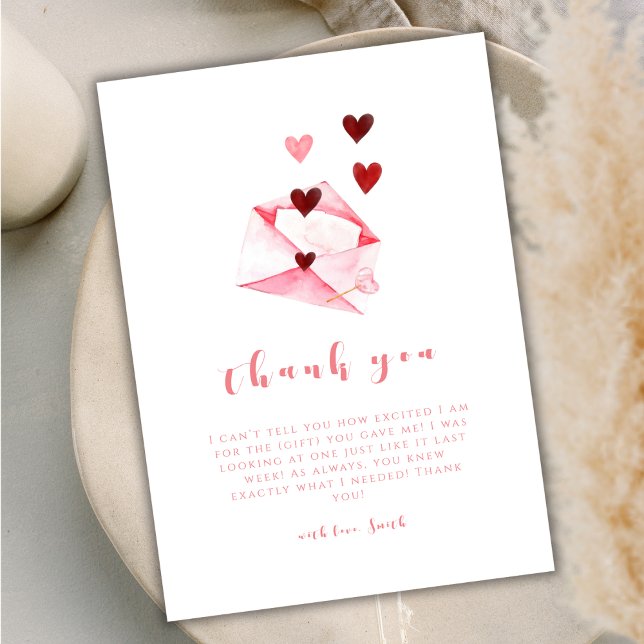 Watercolor Sweet Heart Letter Baby Shower Thank You Card (Watercolor Sweet Heart Letter Baby Shower Thank You Card)