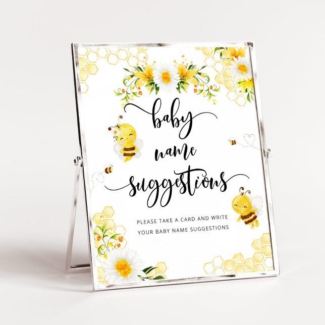 Watercolor Sweet little bee Baby name suggestions Poster (Creator Uploaded)