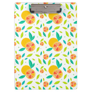 Watercolor Sweet Oranges Pattern Clipboard