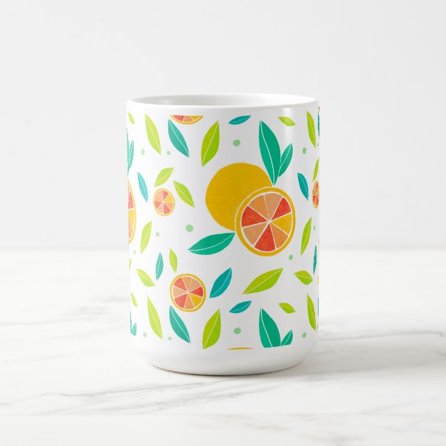 Watercolor Sweet Oranges Pattern Coffee Mug (Center)