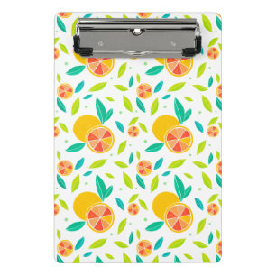 Watercolor Sweet Oranges Pattern Mini Clipboard