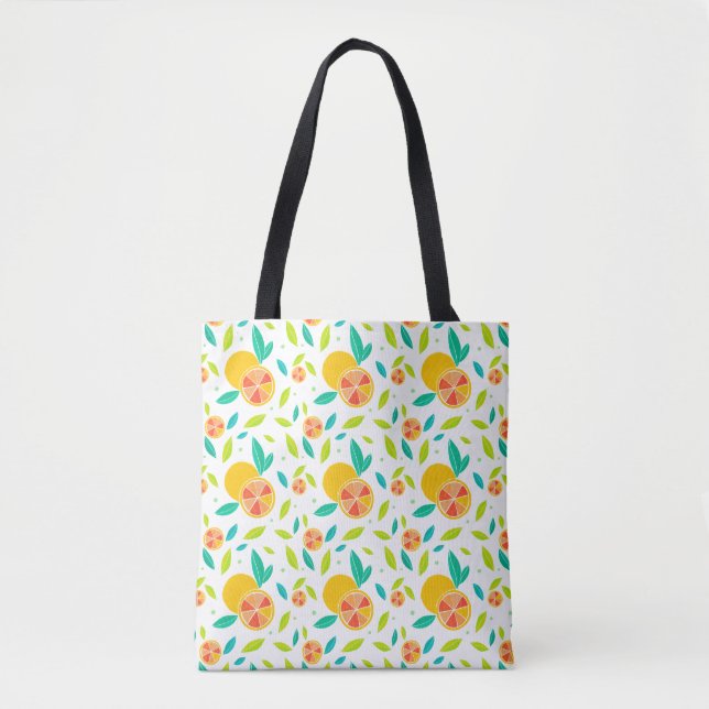 Watercolor Sweet Oranges Pattern Tote Bag (Front)