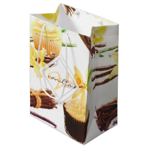 Watercolor Sweet Vanilla Orchid Monogram Medium Gift Bag