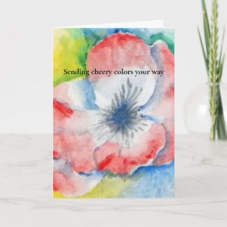 Watercolor Sweetpea Flower Get Well Card
