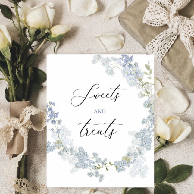 Watercolor sweets treats blue flowers Baby Shower  Poster (Creator Uploaded)