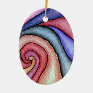 Watercolor Swirl Ceramic Tree Decoration