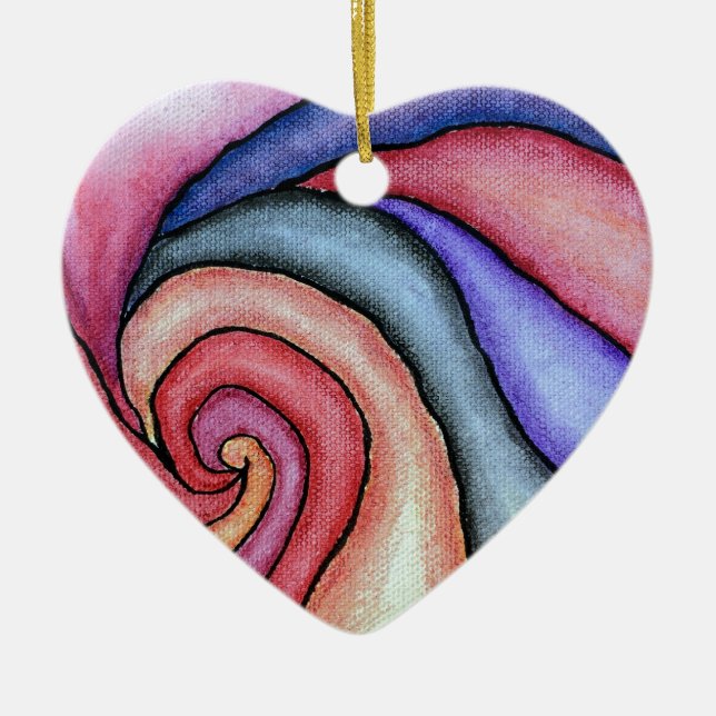 Watercolor Swirl Ceramic Tree Decoration (Front)