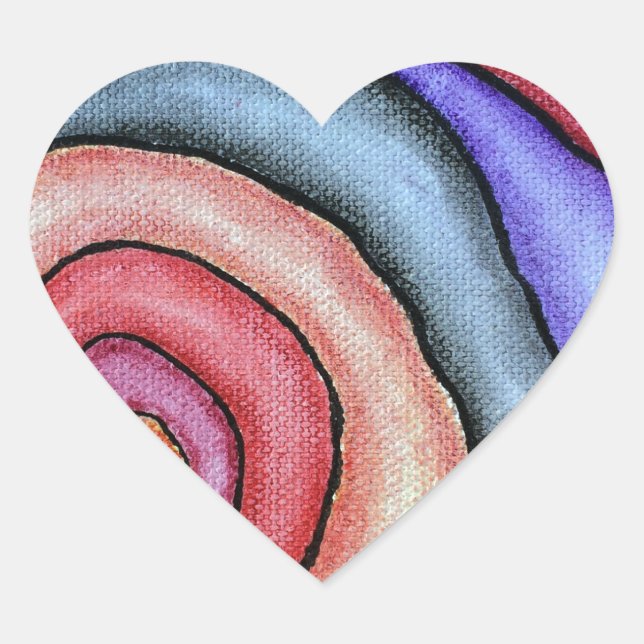 Watercolor Swirl Heart Sticker (Front)