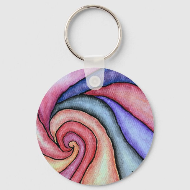 Watercolor Swirl Key Ring (Front)
