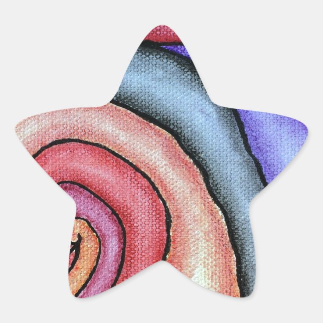 Watercolor Swirl Star Sticker (Front)