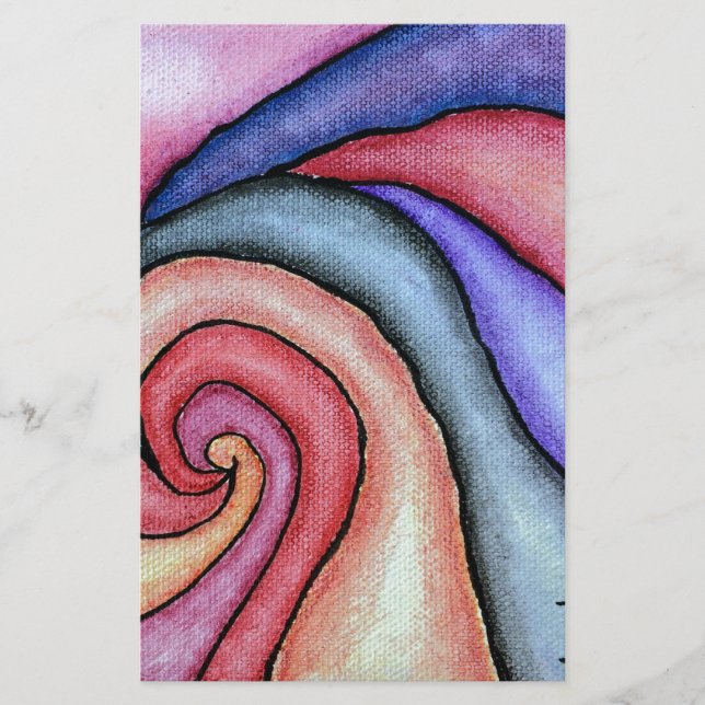 Watercolor Swirl Stationery (Front)