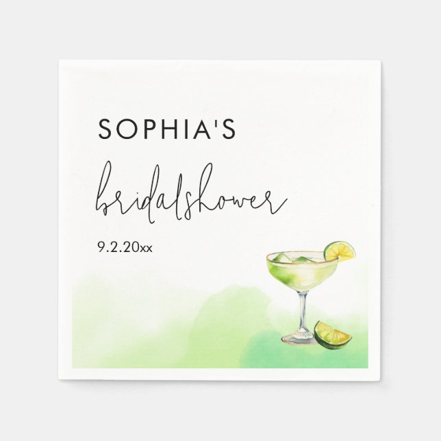 Watercolor Tacos & Tequila Bridal Shower  Napkin (Front)