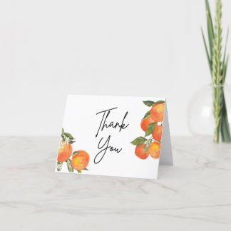 Watercolor Tangerine Thank You Card