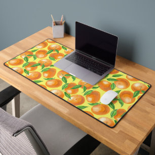 Watercolor tangerines desk mat