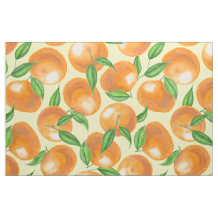 Watercolor tangerines fabric