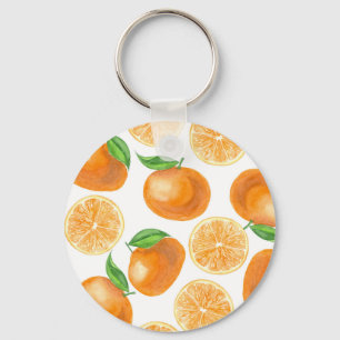 Watercolor tangerines key ring