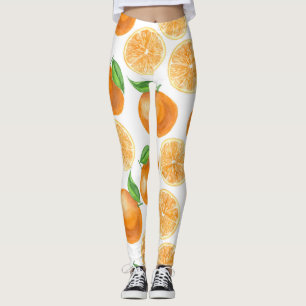 Watercolor tangerines leggings
