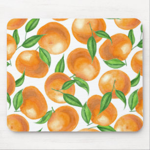 Watercolor tangerines mouse pad
