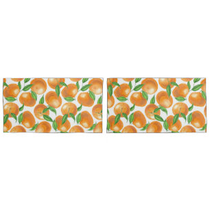 Watercolor tangerines pillowcase