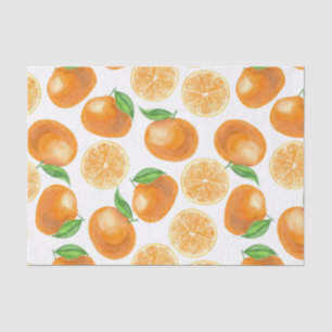 Watercolor tangerines tissue paper