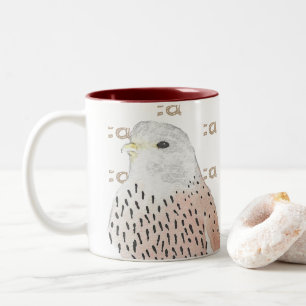 Watercolor Tea Coffee Kestrel Two-Tone Coffee Mug