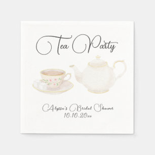Watercolor Tea Party Bridal Shower Napkin