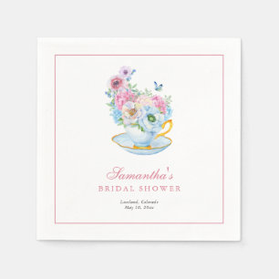 Watercolor Tea Party Bridal shower Napkin
