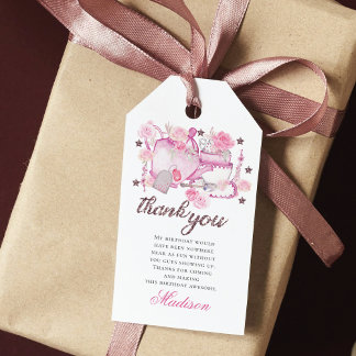 Watercolor Tea Party Glitter Personalised Gift Tags