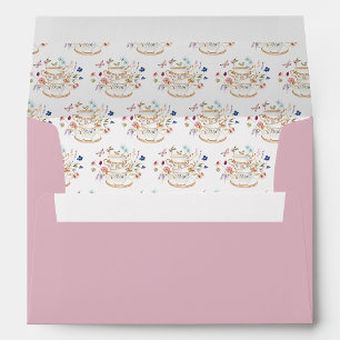 Watercolor Tea Party Pink Envelope