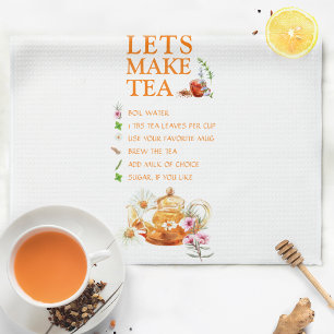 Watercolor Tea Recipe - Kitchen Towels