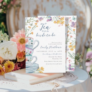 Watercolor Tea with the Bride-to-be Wildflower Invitation