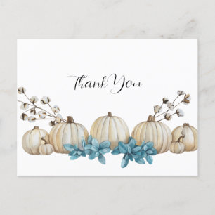 Watercolor Teal and Ivory Wedding Thank You Cards