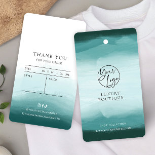 Watercolor Teal Clothing Boutique Hang Tag Label